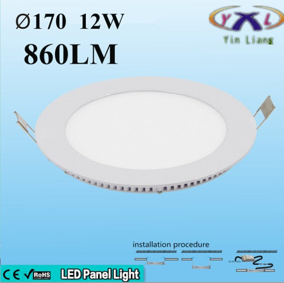 Hot Ultra Thin Design LED Surface Ceiling Recessed Grid Downlight / Round Panel Light Aluminum Shell 3W 4W 6W 12W 15W Warm White