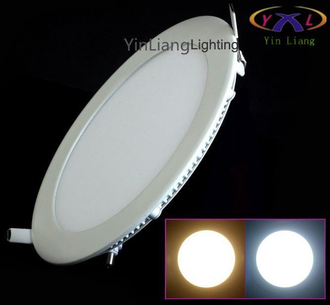 Hot Ultra Thin Design LED Surface Ceiling Recessed Grid Downlight / Round Panel Light Aluminum Shell 3W 4W 6W 12W 15W Warm White