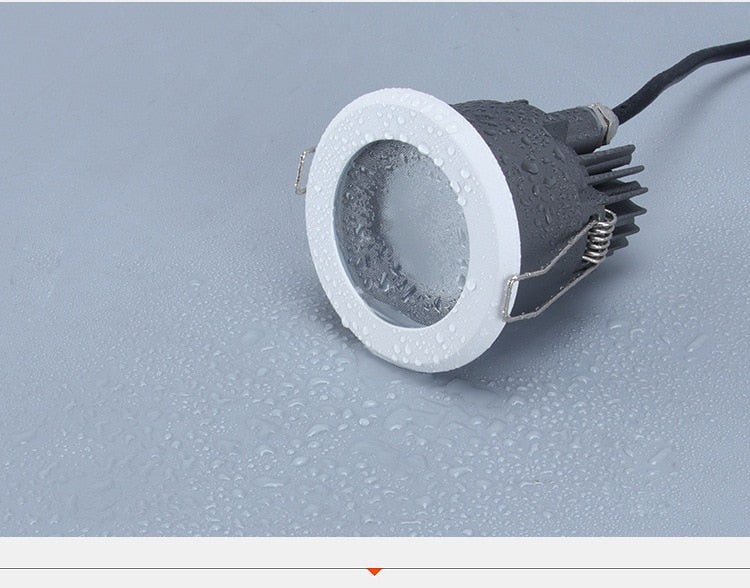 Waterproof LED spotlight 8W 12W embedded bathroom anti-fog downlight IP65 kitchen shower room hotel shower room spotlight