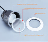 Waterproof LED spotlight 8W 12W embedded bathroom anti-fog downlight IP65 kitchen shower room hotel shower room spotlight