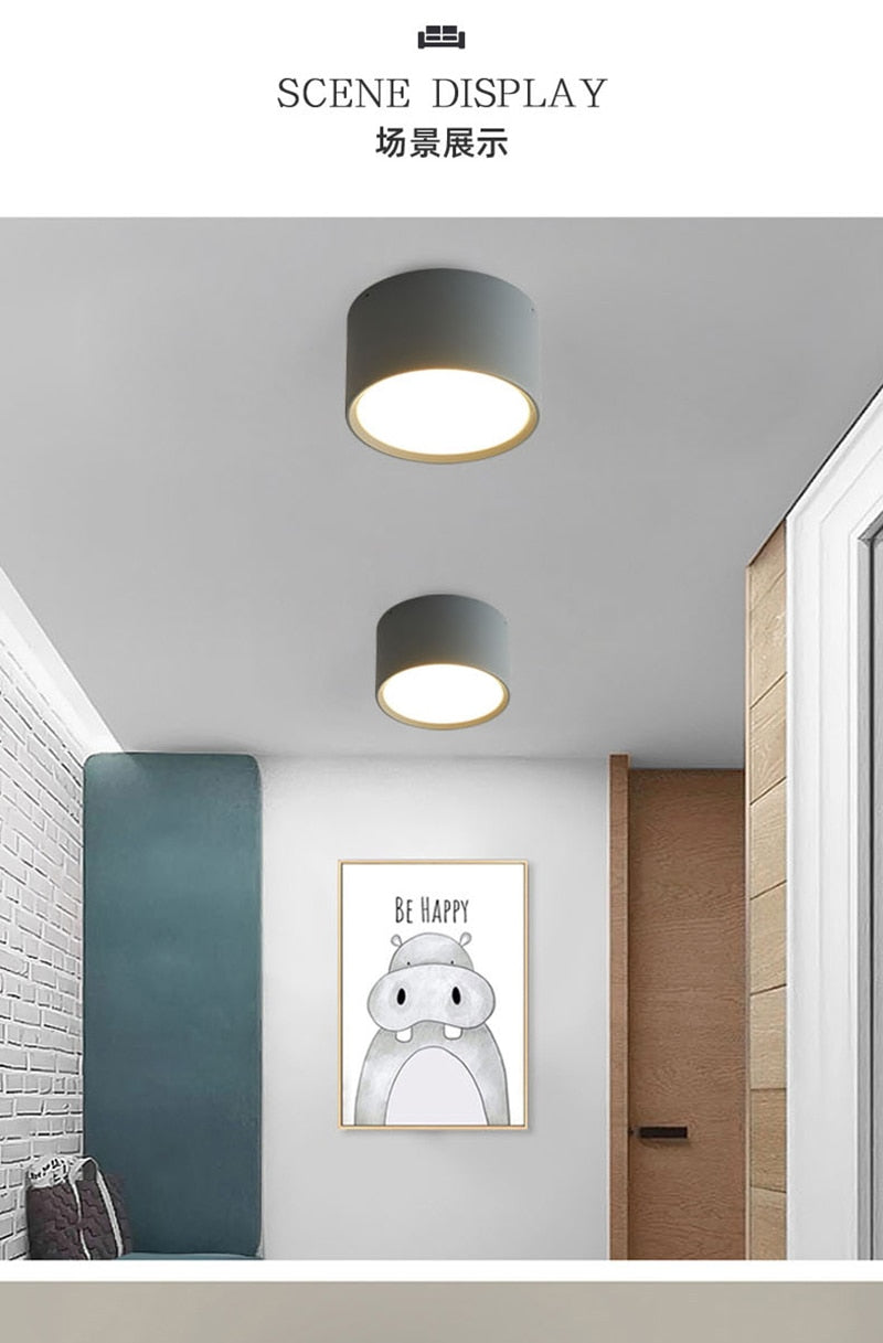 Nordic Surface Mounted Downlight Led Ceiling Light Home Living Room Round Simple Modern Xuanguang Aisle Lighting Corridor Light