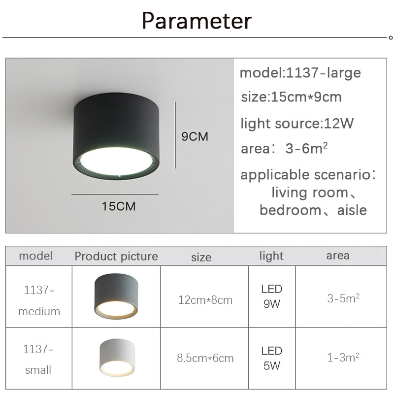 Nordic Surface Mounted Downlight Led Ceiling Light Home Living Room Round Simple Modern Xuanguang Aisle Lighting Corridor Light