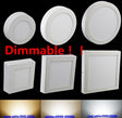 10pcs/lot Dimmable 9W 15W 25W Round / Square Led Panel Light Surface Mounted Led Downlight Led ceiling down lights AC110-240V