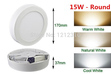 10pcs/lot Dimmable 9W 15W 25W Round / Square Led Panel Light Surface Mounted Led Downlight Led ceiling down lights AC110-240V