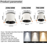 Waterproof led spotlight wall washer light COB ceiling light dimmable 7W~30W home improvement downlight spotlight 110V 220V