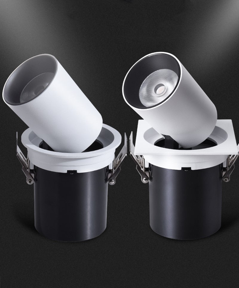 Dimmable Recessed Folding Rotation 360° LED Downlights 10W 15W 20W COB LED Ceiling Spot lights AC85~265V Background Painting Lamp