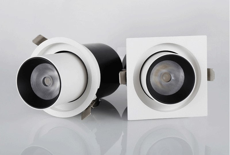 Dimmable Recessed Folding Rotation 360° LED Downlights 10W 15W 20W COB LED Ceiling Spot lights AC85~265V Background Painting Lamp