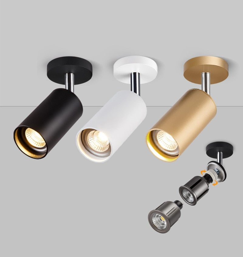 Surface Mounted 360° Rotatable LED Ceiling Downlight 7W 12W GU10 Bulb Replaceable Spot Light