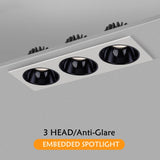 Nordic Led Downlight 3 Head Square Led Light Ceiling Light Replaceable Dimmable Led SpotLamp 21W 36W 45W For Living Room Kitchen