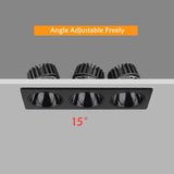 Nordic Led Downlight 3 Head Square Led Light Ceiling Light Replaceable Dimmable Led SpotLamp 21W 36W 45W For Living Room Kitchen