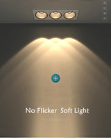 Nordic Led Downlight 3 Head Square Led Light Ceiling Light Replaceable Dimmable Led SpotLamp 21W 36W 45W For Living Room Kitchen