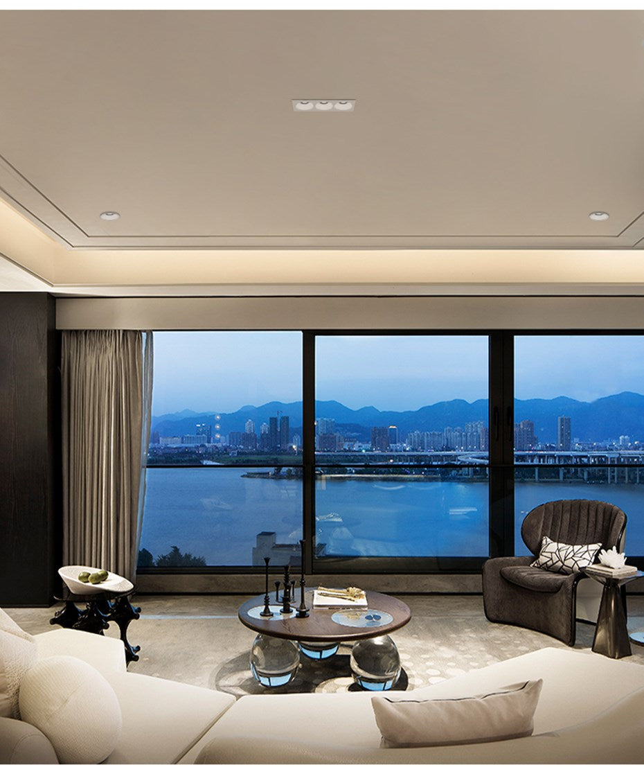 Nordic Led Downlight 3 Head Square Led Light Ceiling Light Replaceable Dimmable Led SpotLamp 21W 36W 45W For Living Room Kitchen