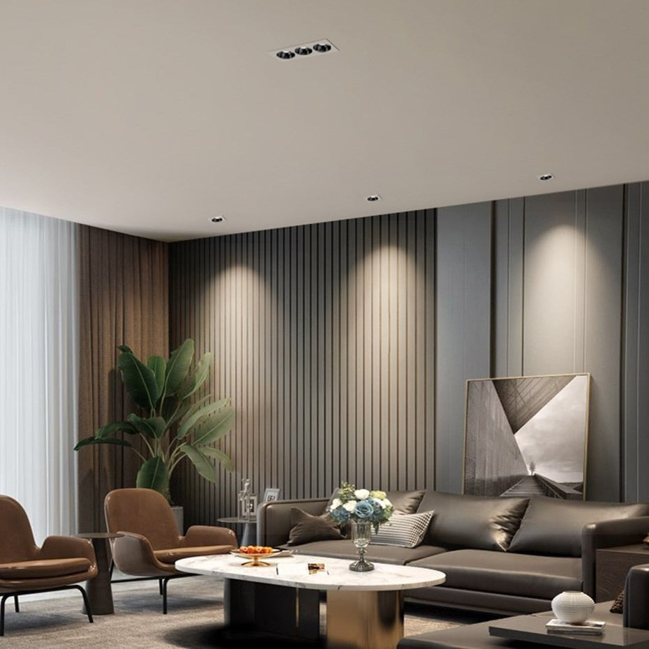 Nordic Led Downlight 3 Head Square Led Light Ceiling Light Replaceable Dimmable Led SpotLamp 21W 36W 45W For Living Room Kitchen