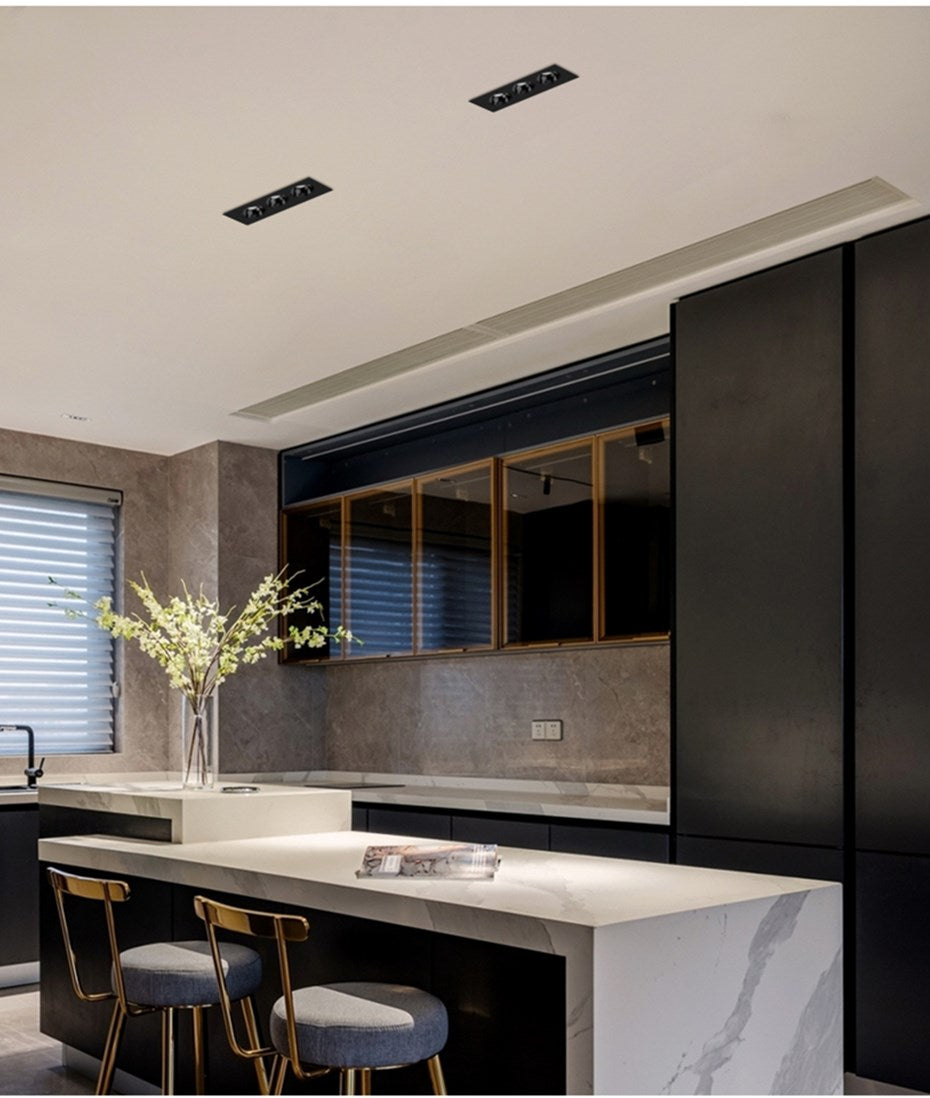 Nordic Led Downlight 3 Head Square Led Light Ceiling Light Replaceable Dimmable Led SpotLamp 21W 36W 45W For Living Room Kitchen