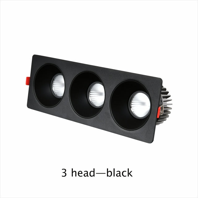 Nordic Led Downlight 3 Head Square Led Light Ceiling Light Replaceable Dimmable Led SpotLamp 21W 36W 45W For Living Room Kitchen