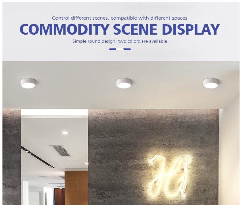 LED Downlight Surface Mounted 15W 18W 12W 7W 9W 5W Round Recessed Lamp 220V 230V for Bedroom Kitchen Indoor Spot Lighting