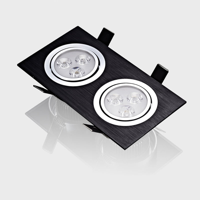 Square double led Ceiling dimmable Epistar 12W/20W/28W  LED ceiling lamp Recessed Spot light AC110V-220V home renovation