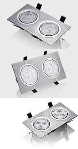 Square double led Ceiling dimmable Epistar 12W/20W/28W  LED ceiling lamp Recessed Spot light AC110V-220V home renovation