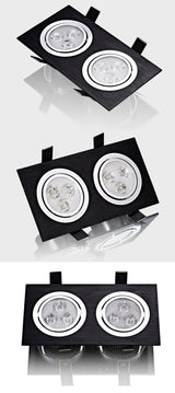 Square double led Ceiling dimmable Epistar 12W/20W/28W  LED ceiling lamp Recessed Spot light AC110V-220V home renovation