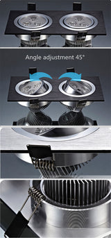 Square double led Ceiling dimmable Epistar 12W/20W/28W  LED ceiling lamp Recessed Spot light AC110V-220V home renovation