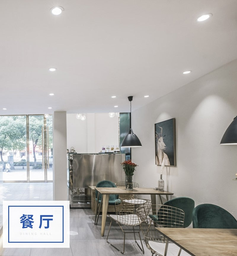 Round Recessed LED Downlight Ultra-thin White Black 5W 7W 9W 12W 15W 18W 21W 24W AC85-265V LED Ceiling Light Indoor Lightin