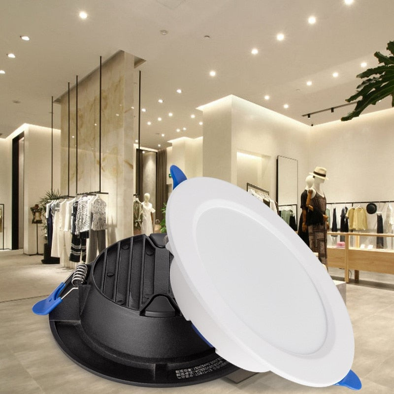 Round Recessed LED Downlight Ultra-thin White Black 5W 7W 9W 12W 15W 18W 21W 24W AC85-265V LED Ceiling Light Indoor Lightin