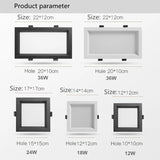 LED panel recessed downlight 12W 18W 24W 36W square LED downlight super bright energy saving AC110V 220V home indoor lighting