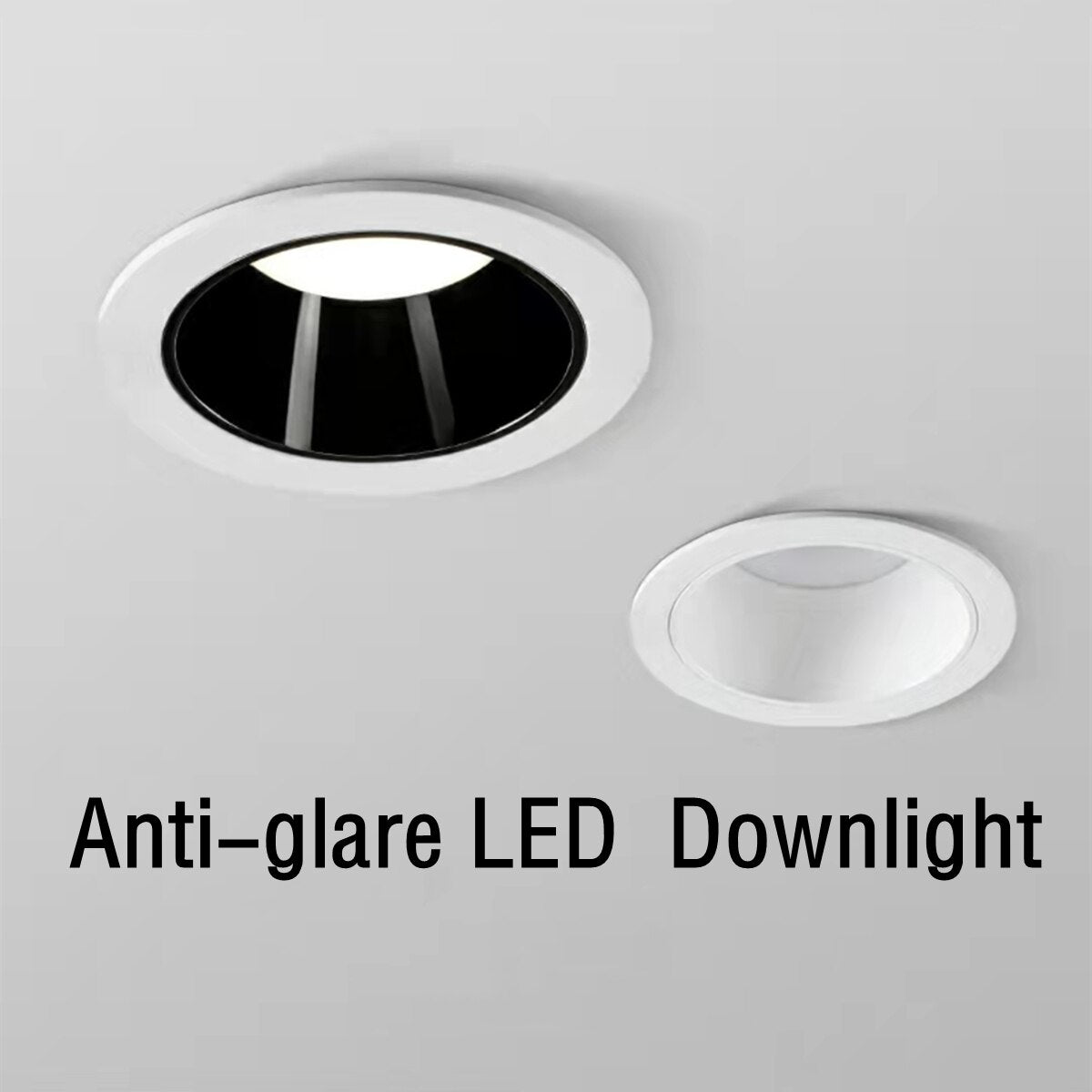 High CRI Deep Anti-glare Led Downlight Narrow Embedded Ultra-thin 9W 12W 18W 24W Led Ceiling Spotlight Aluminum Downlights