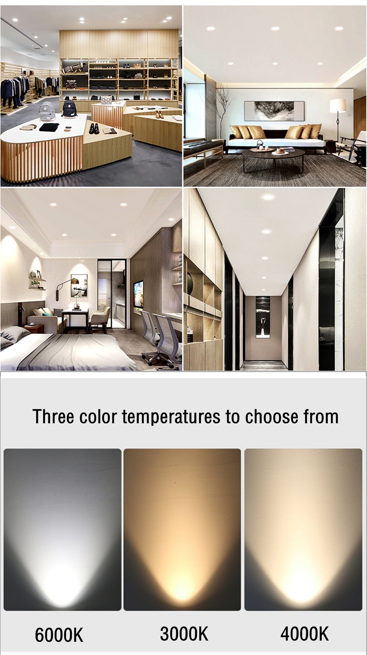 High CRI Deep Anti-glare Led Downlight Narrow Embedded Ultra-thin 9W 12W 18W 24W Led Ceiling Spotlight Aluminum Downlights