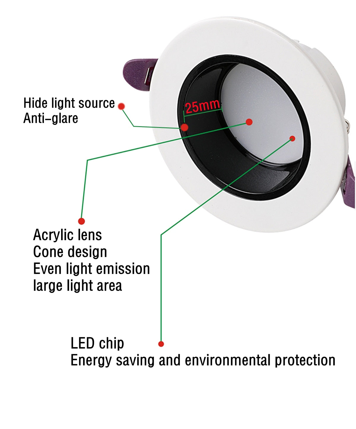 High CRI Deep Anti-glare Led Downlight Narrow Embedded Ultra-thin 9W 12W 18W 24W Led Ceiling Spotlight Aluminum Downlights