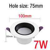 High CRI Deep Anti-glare Led Downlight Narrow Embedded Ultra-thin 9W 12W 18W 24W Led Ceiling Spotlight Aluminum Downlights