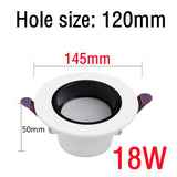 High CRI Deep Anti-glare Led Downlight Narrow Embedded Ultra-thin 9W 12W 18W 24W Led Ceiling Spotlight Aluminum Downlights