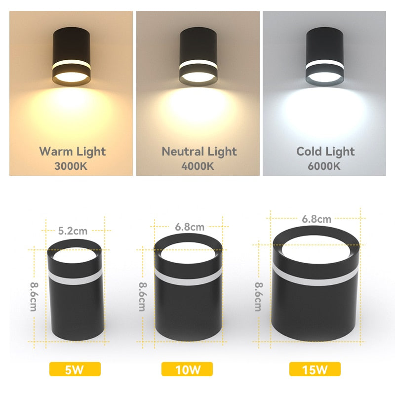 Led Downlight 220V Ceiling Spot Light Foldable Spotlight 5W 10W 15W Spot Led Down Lamp Home Room Kitchen Store Indoor Lighting