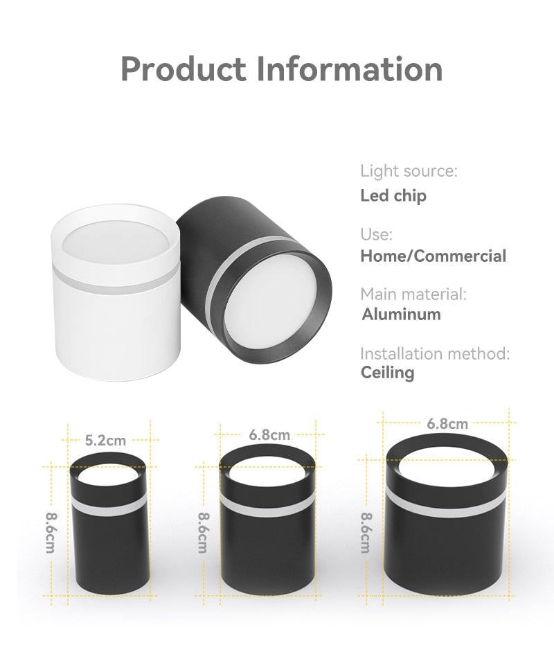 Led Downlight 220V Ceiling Spot Light Foldable Spotlight 5W 10W 15W Spot Led Down Lamp Home Room Kitchen Store Indoor Lighting