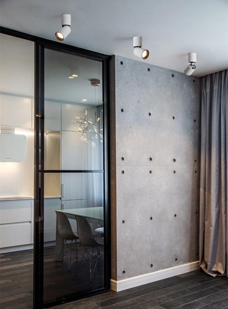 Dimmable Rotation LED Downlights 7W 12W 15W COB LED Ceiling Spot Lights AC85~265V LED Wall Lamp Warm Cold White Indoor Lighting