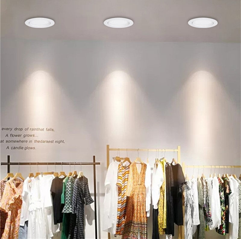 Dimmable Recessed LED Downlights 5W 7W 9W 12W 15W 18W COB LED Ceiling Spot Lights 110-240V LED Ceiling Lamps Indoor Lighting