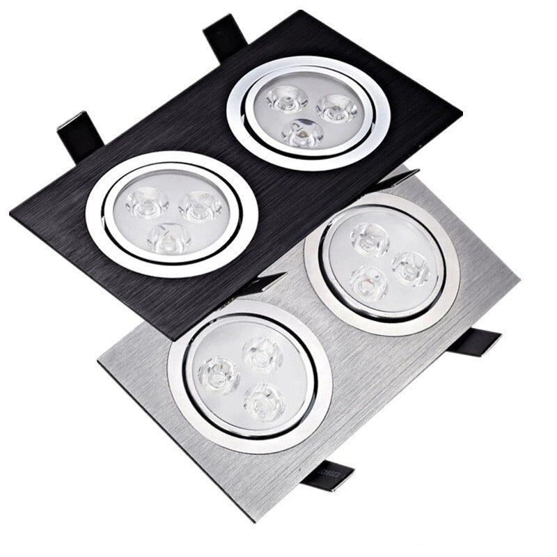 Square double led Ceiling dimmable Epistar 12W/20W/28W LED ceiling lamp Recessed Spot light AC110V-220V