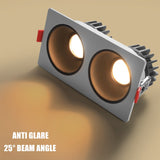 2021 Anti Glare Frame Changeable Recessed Downlight 14W 24W 30W 40W Angle Adjust Ceiling Spot Lamp for Hotel TV Background Aisle