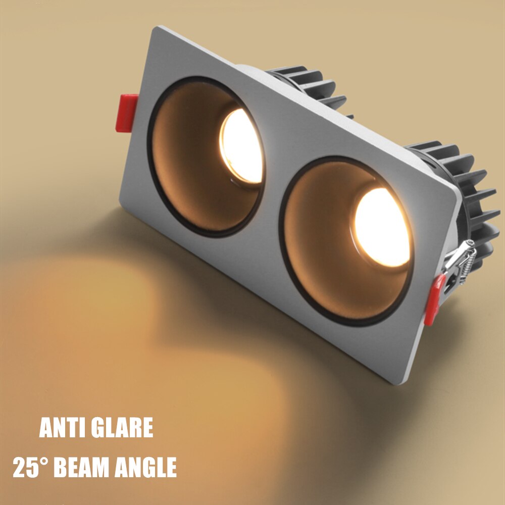 2021 Anti Glare Frame Changeable Recessed Downlight 14W 24W 30W 40W Angle Adjust Ceiling Spot Lamp for Hotel TV Background Aisle