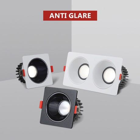 2021 Anti Glare Frame Changeable Recessed Downlight 14W 24W 30W 40W Angle Adjust Ceiling Spot Lamp for Hotel TV Background Aisle