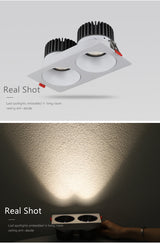 2021 Anti Glare Frame Changeable Recessed Downlight 14W 24W 30W 40W Angle Adjust Ceiling Spot Lamp for Hotel TV Background Aisle