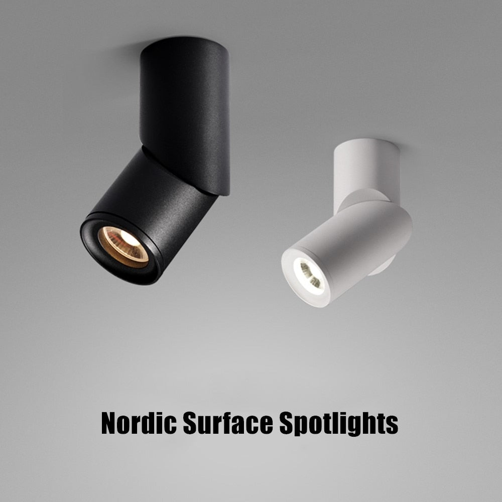 Surface Mounted Ceiling Downlight lamp Adjustable 360 degrees for ceiling led lights 7W 12W cob led spot lights Ceiling Fixtures