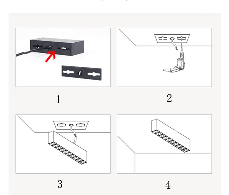 Surface mounted dimmable LED downlight spotlight 10W/20W/30W line light bar creative line long living room corridor light