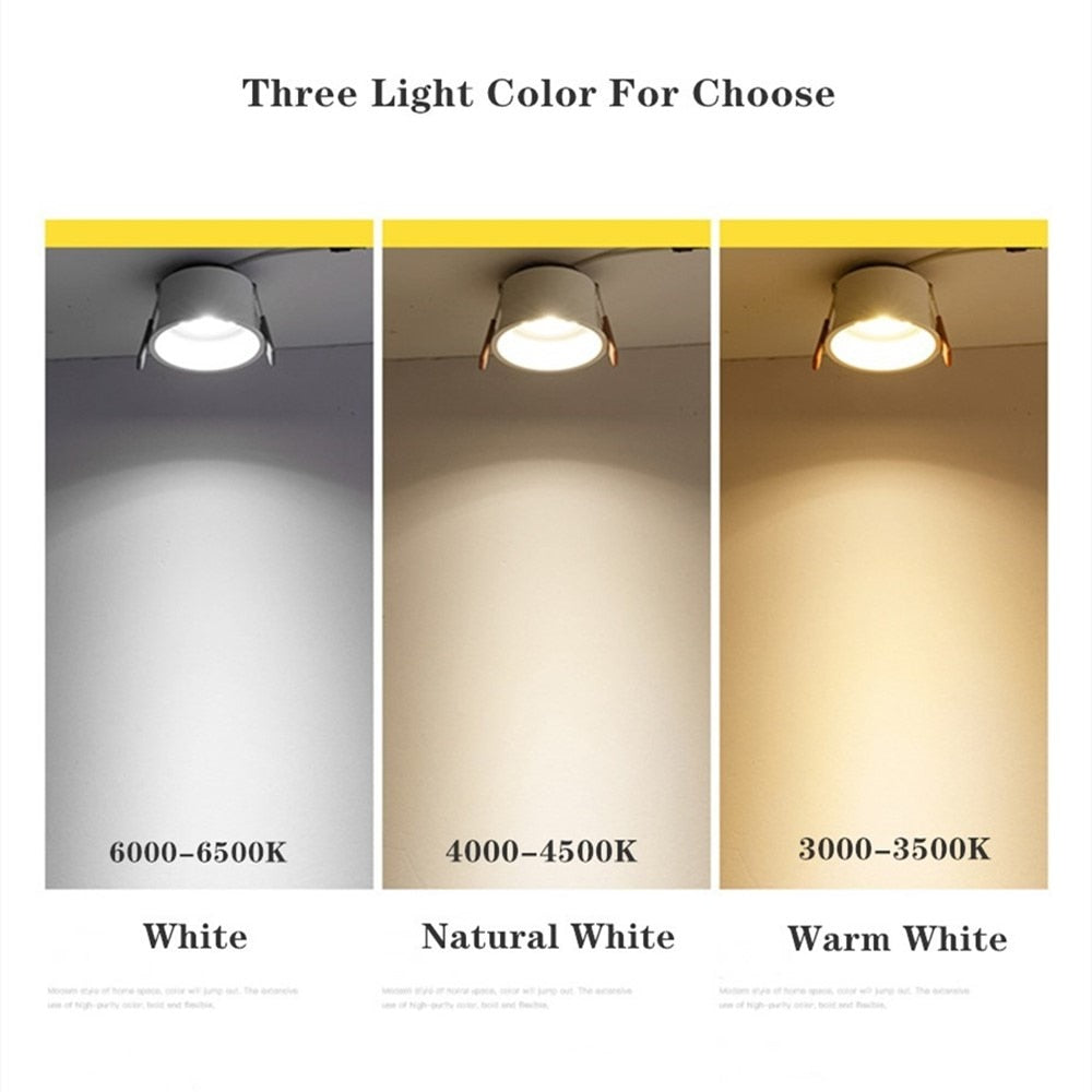 Anti Glare COB LED Downlight Spot Light Led 220V 110V Ceiling Recessed Lamp 18w 15w Down Light For Bedroom Kitchen Indoor Lights