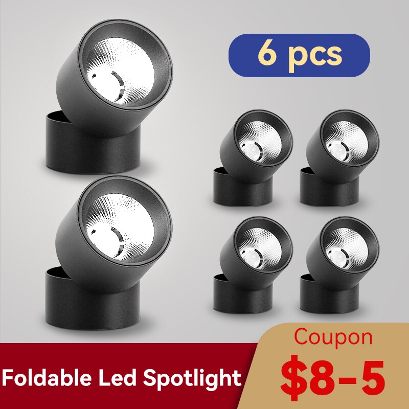 Led Down Light Foldable Spot LED Downlights  Spotlight  Lights 220V Ceiling 10/15/25W Surface Mounted Lamp Kitchen Indoor Lighti