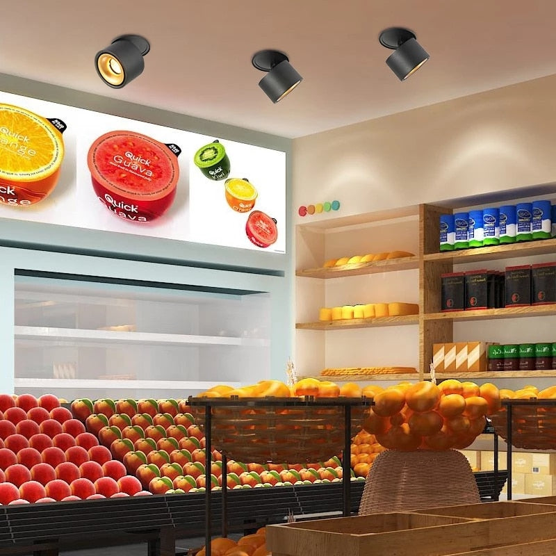 Dimmable 360 Degree Rotating LED COB Spot Light Ceiling lamp AC85-265V 7W 10W 15W 18W AC85V-285V Recessed Foldable LED Downlight