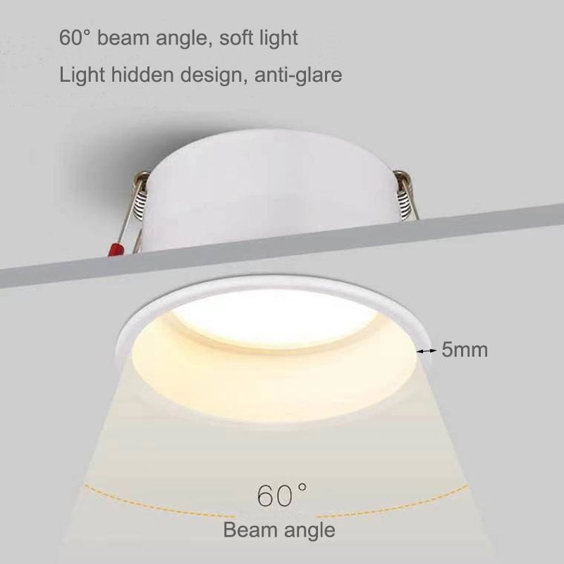 New Deep Hidden Anti-glare Dimmable LED Downlight Ceiling Light Spotlight 5W 7W 9W 12W 15W 18W Embedded LED Ceiling Light