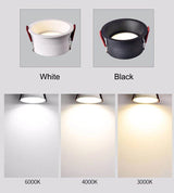 New Deep Hidden Anti-glare Dimmable LED Downlight Ceiling Light Spotlight 5W 7W 9W 12W 15W 18W Embedded LED Ceiling Light