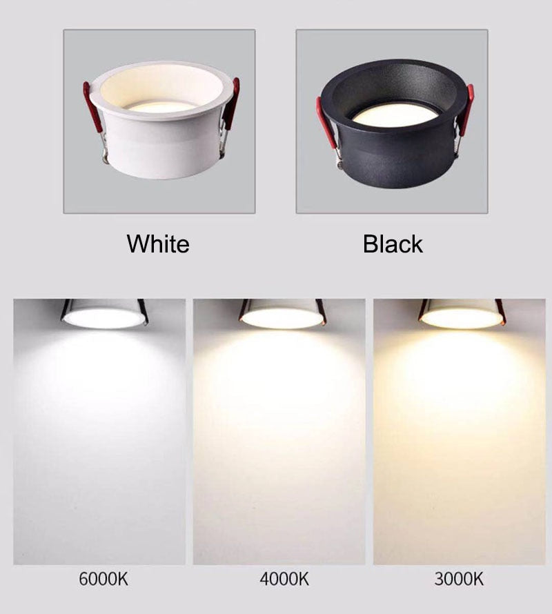 New Deep Hidden Anti-glare Dimmable LED Downlight Ceiling Light Spotlight 5W 7W 9W 12W 15W 18W Embedded LED Ceiling Light