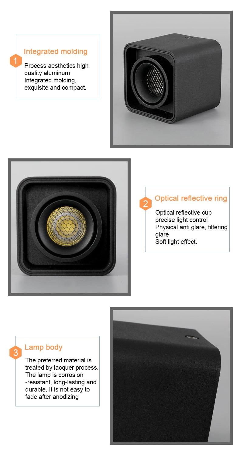 FLKL LED Downlight Ceiling Spotlights Living Lamp Nordic Lighting For Kitchen Aisle Spot Light Surface Mounted AC90-250V